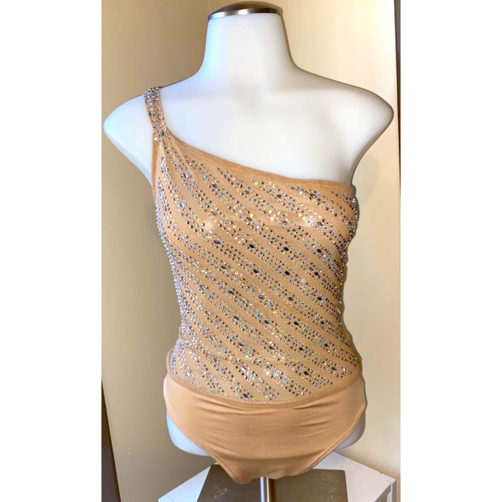 Sequin One Shoulder Bodysuit